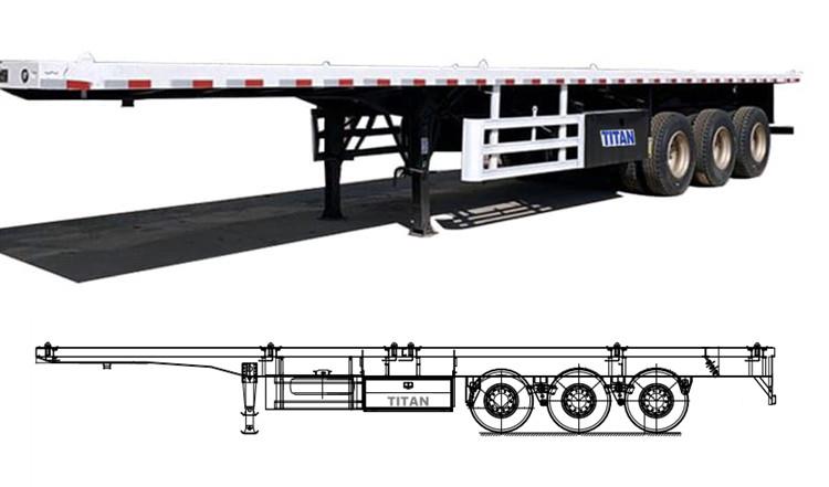 40ft Tri Axle Flat Top Semi Trailer for Sale